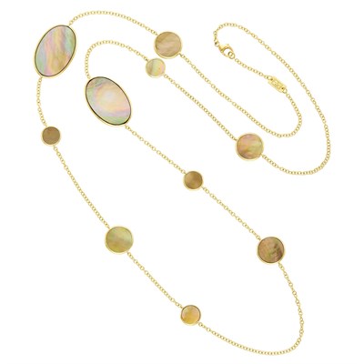 Lot 31 - Ippolita Long Gold and Gray Mother-of-Pearl 'Rock Candy' Chain Necklace