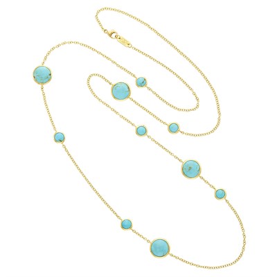 Lot 142 - Ippolita Long Gold and Turquoise 'Lollipop' Chain Necklace