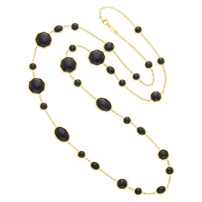 Lot 141 - Ippolita Long Gold and Black Onyx 'Rock Candy' Chain Necklace