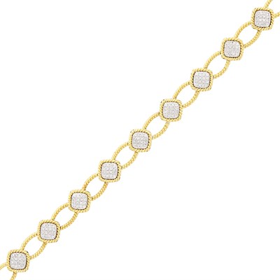 Lot 1034 - Gabriel & Co. Two-Color Gold and Diamond Bracelet