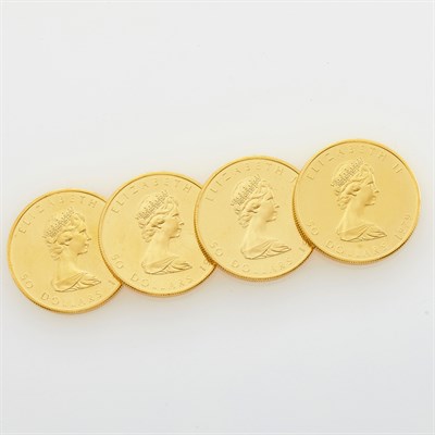 Lot 6 - Canada 1979 $50 Gold Maple Leafs Lot of four...