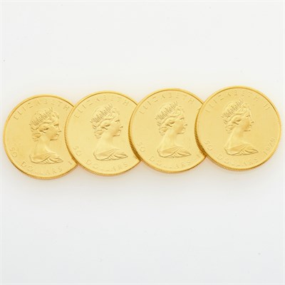 Lot 7 - Canada 1979 $50 Gold Maple Leafs Lot of four...