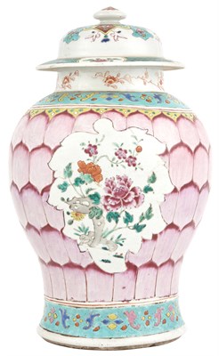 Lot 234 - Chinese Export Porcelain Lotus Ginger Jar...