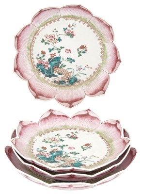 Lot 240 - Set of Three Chinese Export Porcelain Lotus...