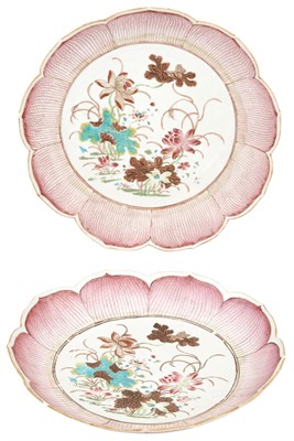 Lot 275 - Pair of Chinese Export Porcelain Lotus Shaped...