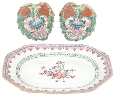 Lot 223 - Chinese Export Famille Rose Porcelain Platter...