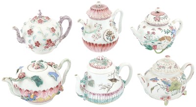 Lot 206 - Group of Six Chinese Export Porcelain Famille...