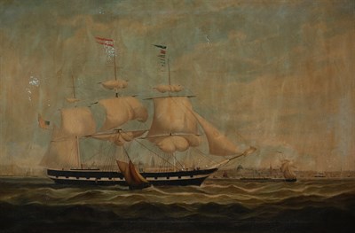 Lot 79 - 20th Century School Full-Rigged Ship off a...