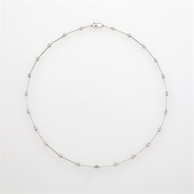 Lot 114 - White Gold and Diamond Necklace