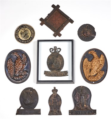 Lot 190 - Group of Nine Cast Iron and Tin Fire Marks...