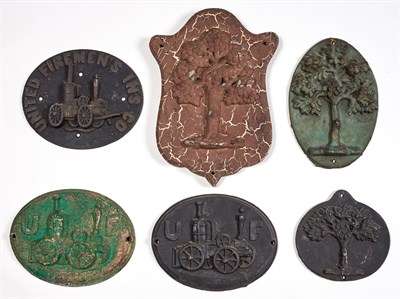Lot 205 - Group of Six Cast Iron Fire Marks 19th Century...