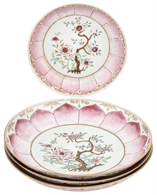 Lot 199 - Set of Three Chinese Export Porcelain Lotus...