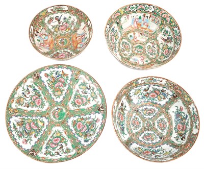 Lot 180 - Group of Three Canton Rose Medallion Porcelain...
