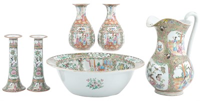 Lot 196 - Chinese Rose Medallion Porcelain Ewer and...