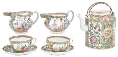 Lot 245 - Assembled Canton Rose Medallion Porcelain Tea...