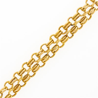 Lot 1105 - Double Strand Gold Link Bracelet