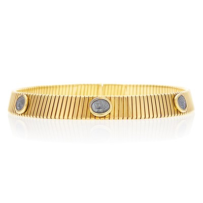 Lot 160 - Bulgari Gold and Silver Coin 'Monete' Tubogas Choker Necklace