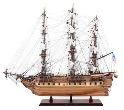 Lot 140 - Stained Wood Model of the USS Constitution...