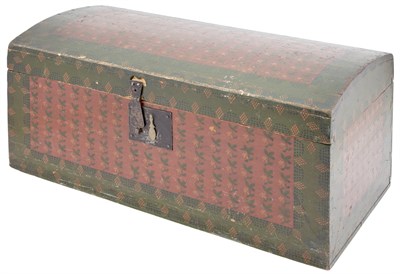 Lot 213 - Painted and Decorated Wood Trunk Height 11...