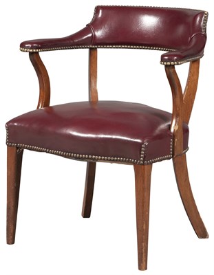 Lot 208 - Leather Upholstered Open Armchair Height 30...