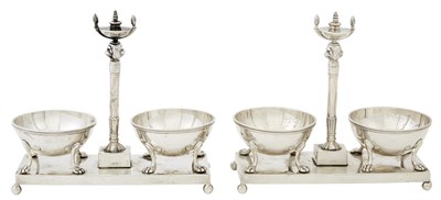 Lot 330 - Pair of George III Sterling Silver Double Open...