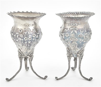 Lot 293 - Two Similar French Silver Floral Decorated...