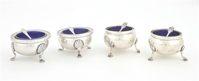 Lot 305 - Two Pairs of Sterling Silver Open Salt Cellars...