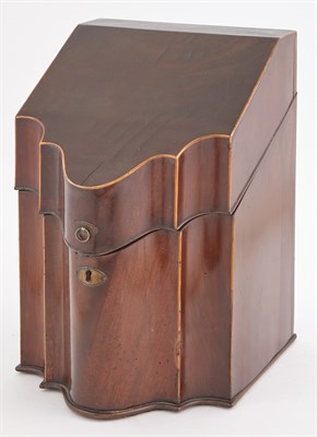 Lot 334 - George III Inlaid Mahogany Cutlery Box Height...
