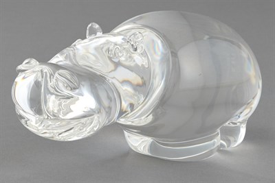 Lot 351 - Steuben Glass Hippopotamus Height 3 1/8 inches,...