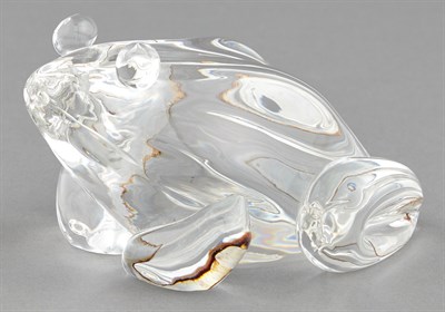 Lot 353 - Steuben Pressed Glass Frog Height 2 1/2 inches,...