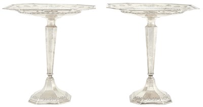 Lot 143 - Pair of American Sterling Silver Tall Tazzae...