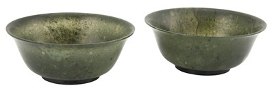Lot 68 - A Pair of Chinese Spinach Jade Bowls Qing...