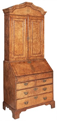 Lot 113 - George I Style Walnut Bureau Bookcase Cabinet...