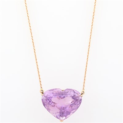 Lot 1026 - Rose Gold and Kunzite Necklace