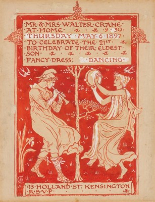 Lot 9 - Walter Crane English, 1845-1915 Invitation,...