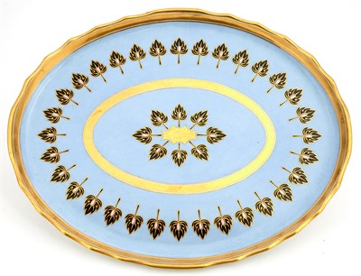 Lot 336 - Austrian Gilt and Painted Porcelain Oval Tray...