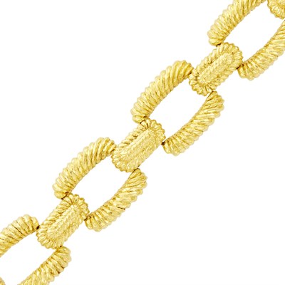 Lot 147 - Wide Gold Link Bracelet