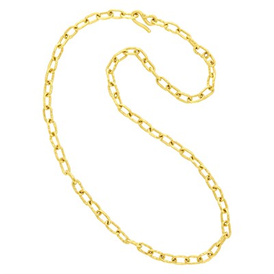 Lot 68 - High Karat Hammered Gold Link Necklace