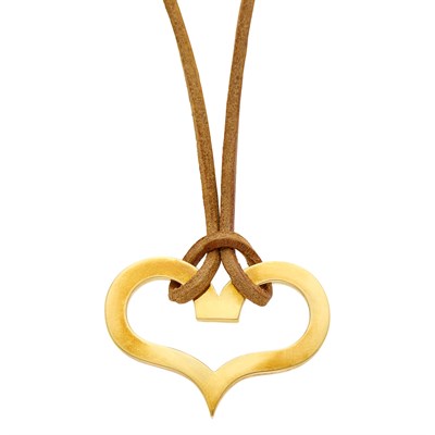 Lot 47 - Dinh Van Gold Heart Pendant on Cord