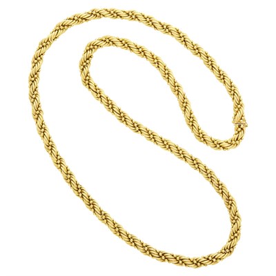 Lot 149 - Long Rope-Twist Gold Necklace