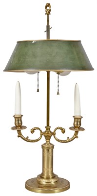 Lot 95 - Louis XVI Style Brass Two-Light Bouillotte...