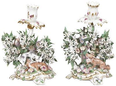 Lot 186 - Pair of Continental Porcelain Bocage...