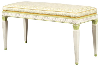 Lot 193 - Neoclassical Style Upholstered Painted Wood...