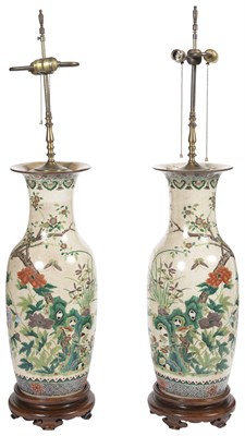 Lot 108 - Pair of Chinese Famille Verte Porcelain Vases...