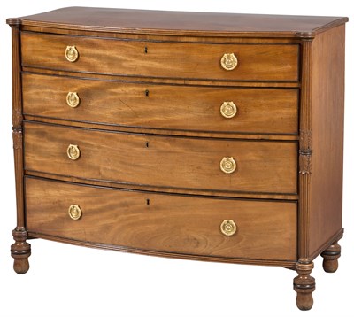 Lot 194 - Regency Part-Ebonized Mahogany Bow Front Chest...