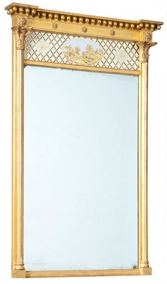 Lot 87 - Federal Verre Églomisé Decorated Giltwood...