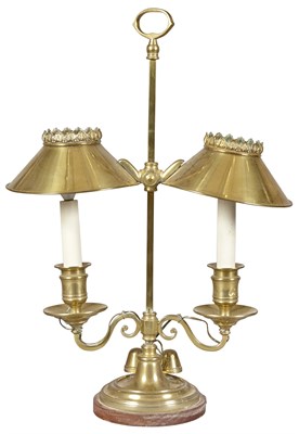 Lot 101 - English Brass Two Light Student's Lamp 20th...
