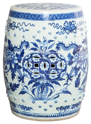 Lot 64 - Chinese Blue and White Porcelain Garden Seat...