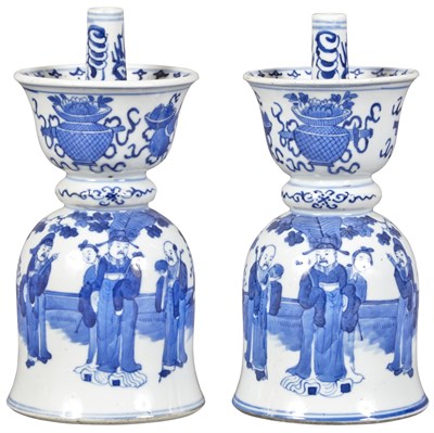 Lot 47 - A Pair of Chinese Blue and White Porcelain...