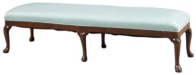 Lot 206 - George II Style Upholstered Mahogany Bench...